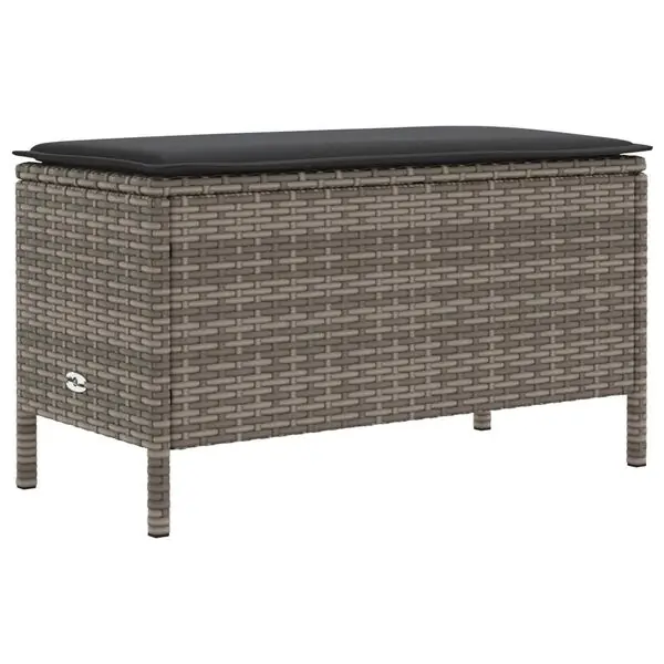 Sista chansen vidaXL Trädgårdspall Grå och mörkgrå 80 x 38 x 45 cm PE Rattan