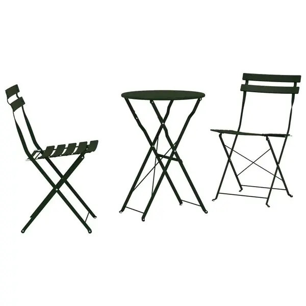 vidaXL Fällbart bistroset 3 pcs Skog Stål Fri frakt