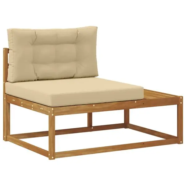 Utförsäljning vidaXL Utomhus modulsoffa med kudde Naturfärg 115 x 83 x 73 cm