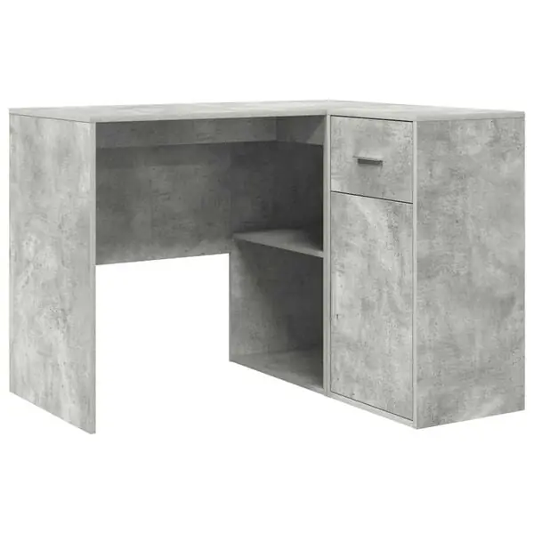 vidaXL Hörnskrivbord med låda Betonggrå 102 x 88 x 75 cm Rabatter