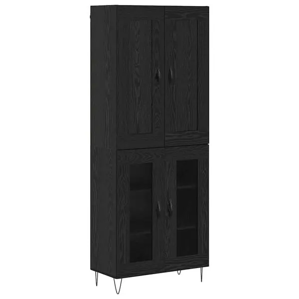 Fynd vidaXL Skåp Svart Ek 69,5 x 34 x 180 cm Konstruerat trä