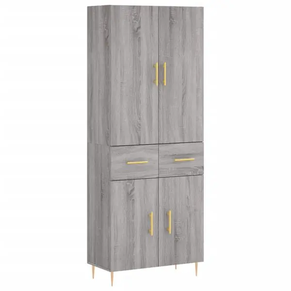 vidaXL Högskåp Grå Sonoma 69,5x34x180 cm konstruerat trä Kundfavorit