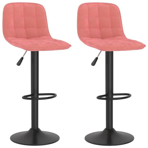 Fynd vidaXL Barstolar 2 st rosa sammet