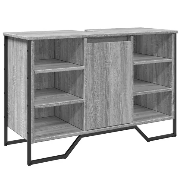 Begränsat antal vidaXL Tvättställsskåp grå sonoma 91x35x60 cm konstruerat trä