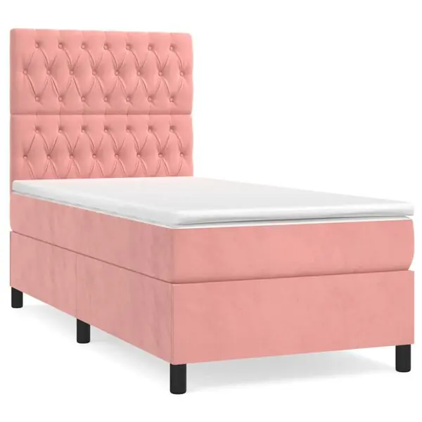 Kundfavorit vidaXL Ramsäng med madrass rosa 80x200 cm sammet