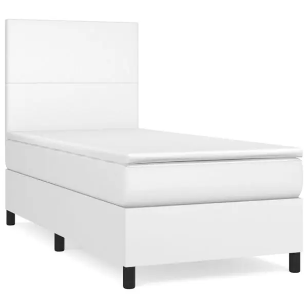 vidaXL Ramsäng med madrass vit 80x200 cm konstläder Kampanj