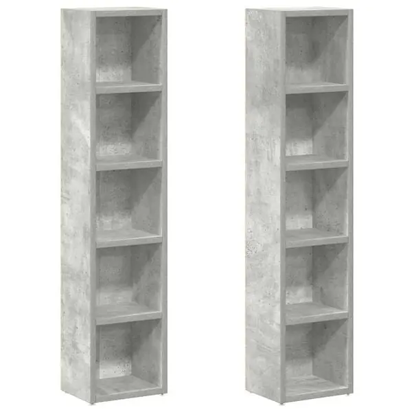 Populär vidaXL CD-hyllor 2 st betonggrå 21x16x93,5 cm spånskiva