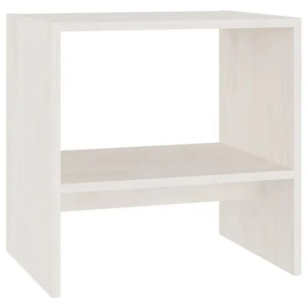 vidaXL Sängbord vit 40x30,5x40 cm massiv furu Snabb leverans
