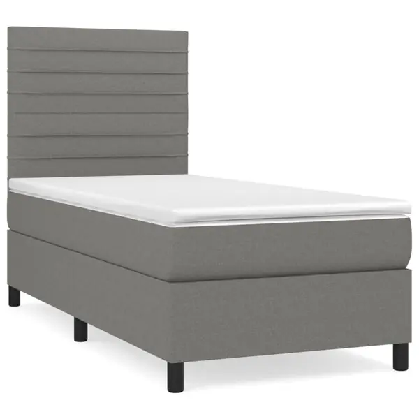 Populär vidaXL Ramsäng med madrass mörkgrå 90x190 cm tyg
