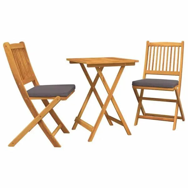 vidaXL Trädgårds Bistro Set 3 pcs Brun Massivt Akaciaträ Sänkt pris
