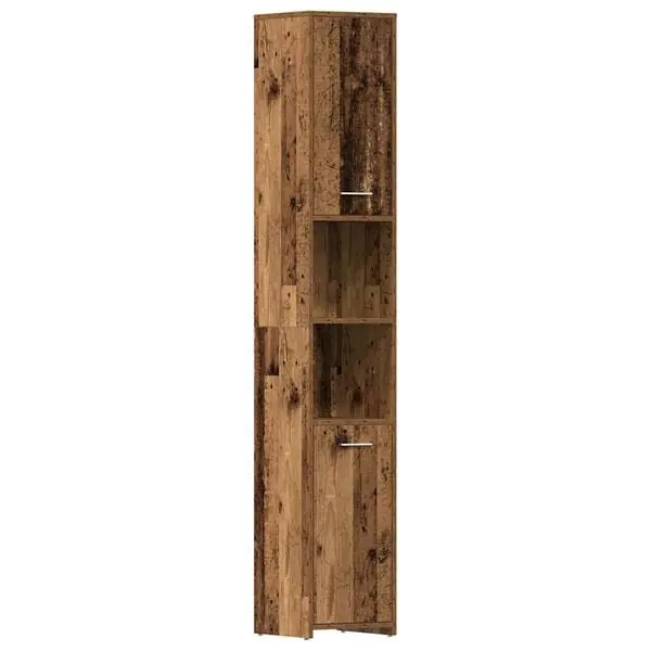 Expressleverans vidaXL Badrumsskåp åldrat trä 30x30x183,5 cm konstruerat trä