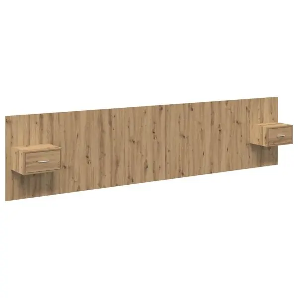 vidaXL Huvudgavel Med Skåp med låda 3 pcs Artisan Ek Konstruerat trä Premium