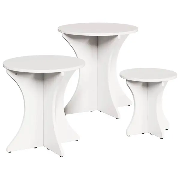 vidaXL Kaffeebord 3 pcs Vit Nedsatt pris
