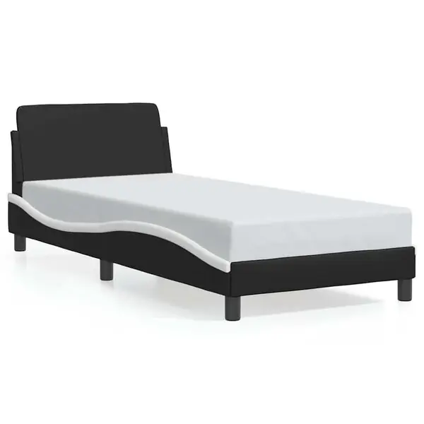 vidaXL Bed Frame "Dover" Black&White 80x200 cm Faux Leather Populär