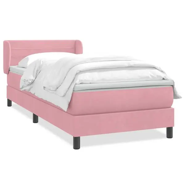 vidaXL Ramsäng med madrass rosa 90x210 cm sammet Populärt val