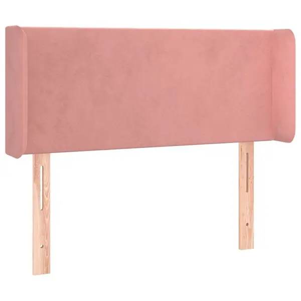 Nedsatt pris vidaXL Sänggavel med kanter rosa 83x16x78/88 cm sammet