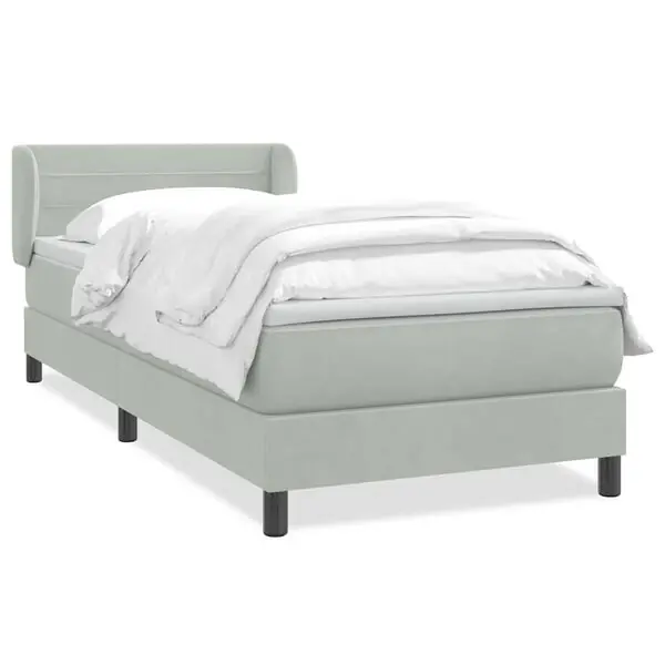 Begränsad tid vidaXL Ramsäng med madrass ljusgrå 80x210 cm sammet