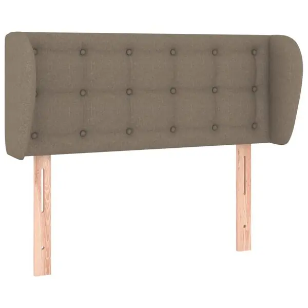 Premium vidaXL Sänggavel med kanter taupe 83x23x78/88 cm tyg