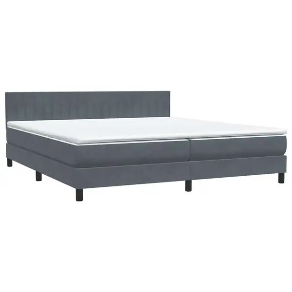 Begränsad tid vidaXL Ramsäng med madrass mörkgrå 180x210 cm sammet