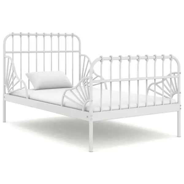 vidaXL Utdragbar sängram vit metall 80x130/200 cm Billigare