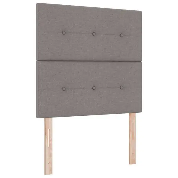 vidaXL LED Box Säng med madrass med huvudgavel Taupe 80 x 200 cm tyg Begränsat antal