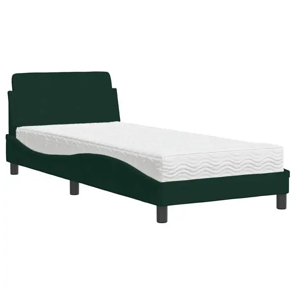 vidaXL Bed with Mattress "Dover" Dark Green 80x200 cm Velvet Handla nu