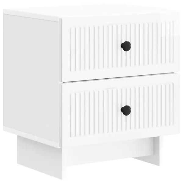 Fynd vidaXL Nattduksbord Vit högglans 43 x 34,5 x 47,5 cm Konstruerat trä