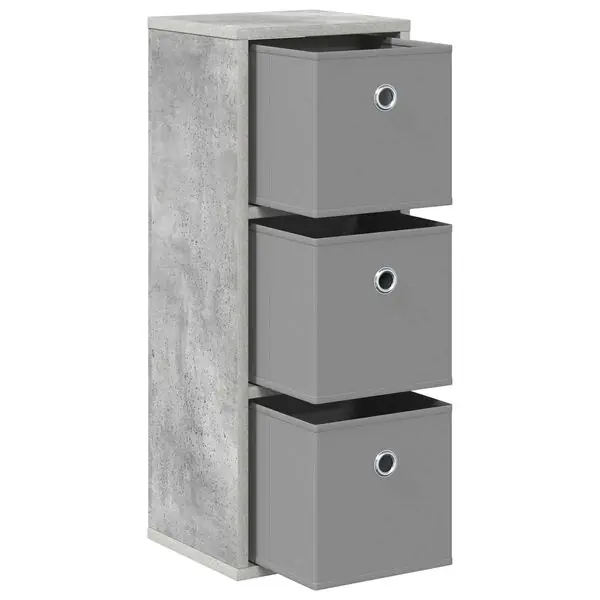 vidaXL Sideboard med låda Betonggrå 25,5 x 22 x 69,5 cm Fri frakt