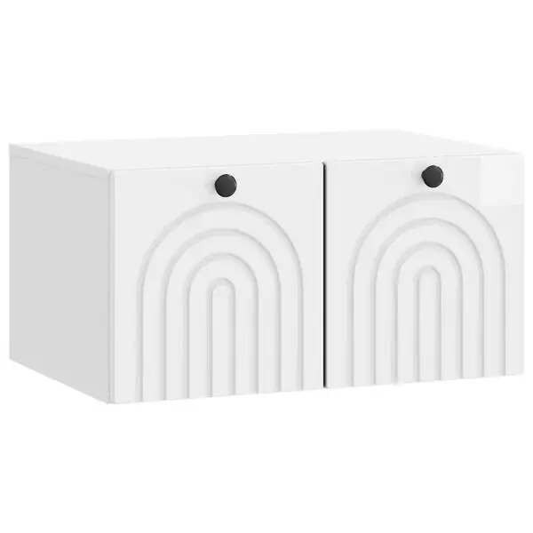 vidaXL Väggmonterad TV-bänk Vit högglans 59,5 x 41 x 30 cm Trygg betalning
