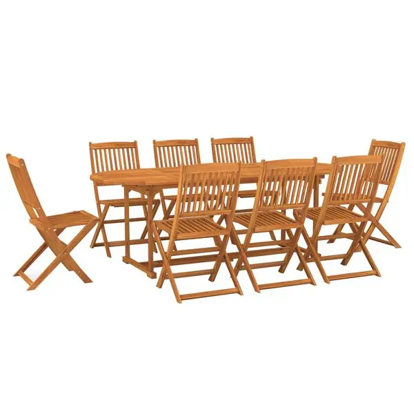 vidaXL Matgrupp för trädgården 9 delar 220x90x75 cm massivt akaciaträ Populärt val