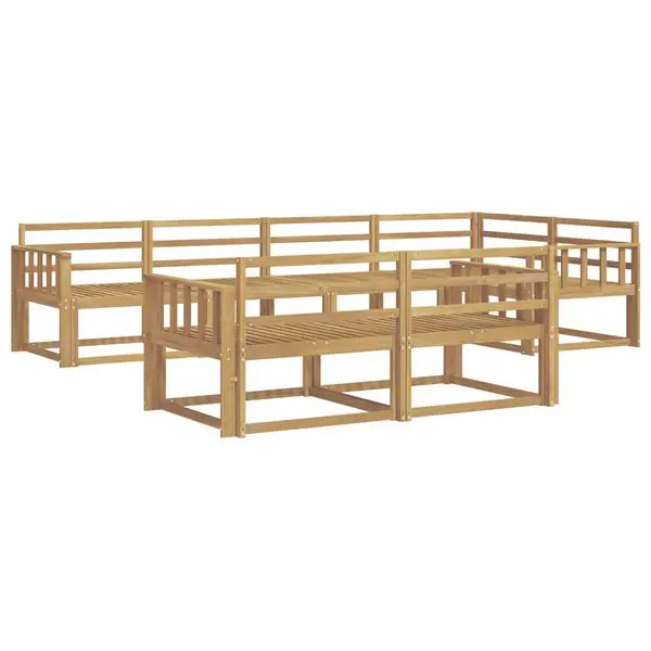 vidaXL Utomhussoffset 8 pcs Vit 327 x 168,5 x 73 cm Massivt Akaciaträ Nyhet