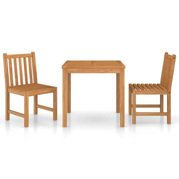 vidaXL 3-delad trädgårdsmatgrupp 80x80 cm massiv teak Bästa pris