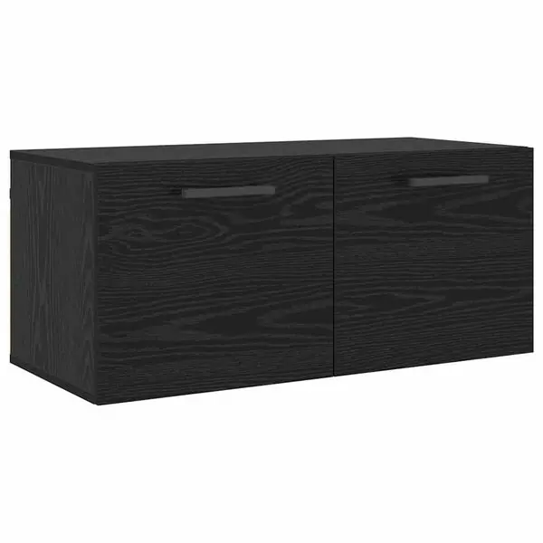 vidaXL Väggskåp Svart ek 80 x 36.5 x 35 cm Konstruerat trä Snabb frakt