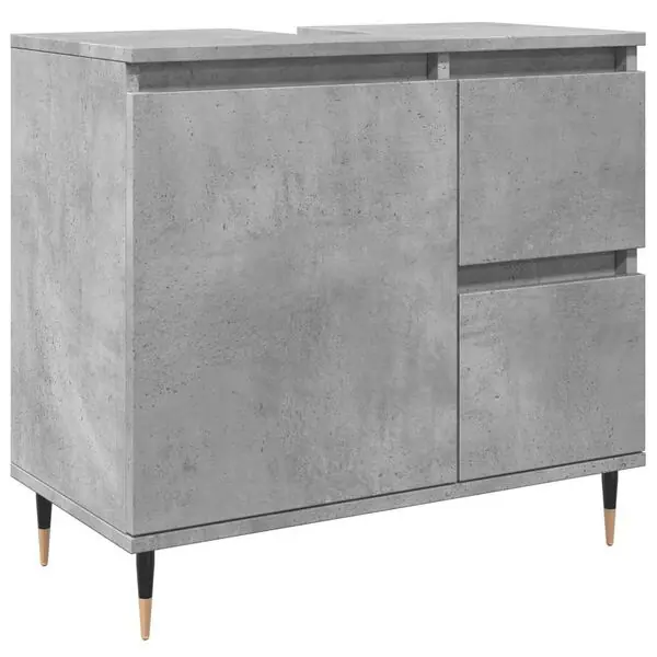 Begränsat antal vidaXL Badrumsskåp betonggrå 65x33x60 cm konstruerat trä