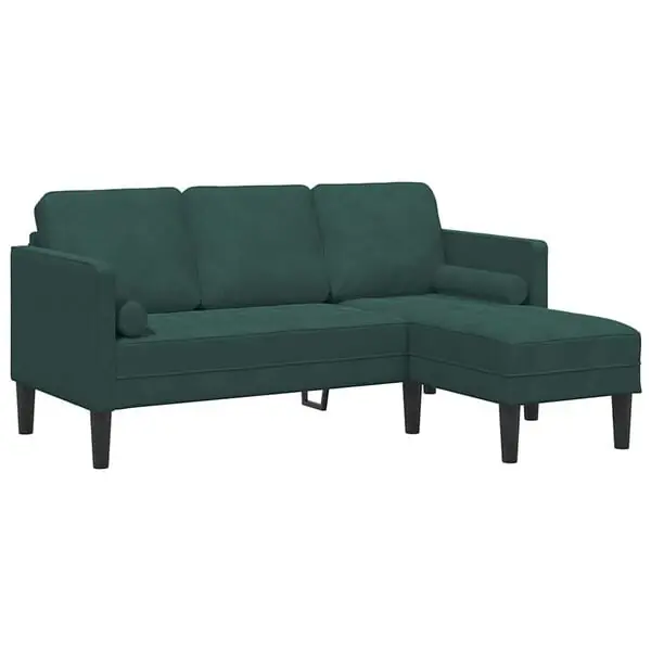 vidaXL Soffset med kudde Mörkgrön Polyester Billigare