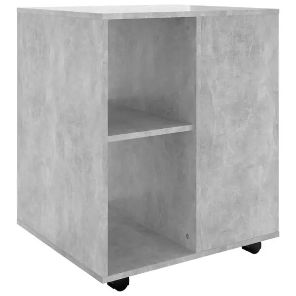 vidaXL Skåp med hjul betonggrå 60x53x72 cm konstruerat trä Snabb frakt