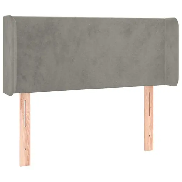 Trygg betalning vidaXL Sänggavel med kanter ljusgrå 83x16x78/88 cm sammet