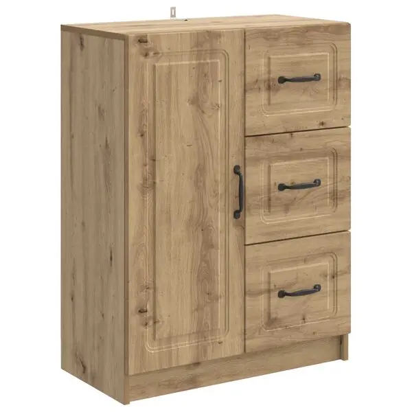 vidaXL Sideboard med låda Artisan-ek 66 x 34,5 x 87 cm Konstruerat trä Beställ nu
