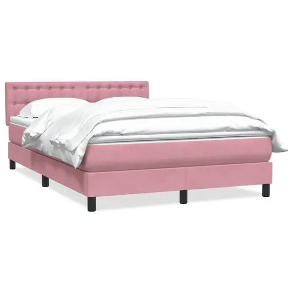 Fynd vidaXL Ramsäng med madrass rosa 160x210 cm sammet