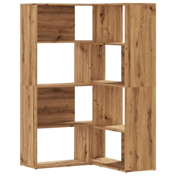 Populär vidaXL Bokhylla hörn 4 hyllplan ek 85x85x140 cm konstruerat trä
