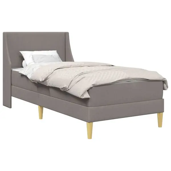 Snabb leverans vidaXL Sängram med madrass med huvudgavel Taupe 80x 200 cm Polyester