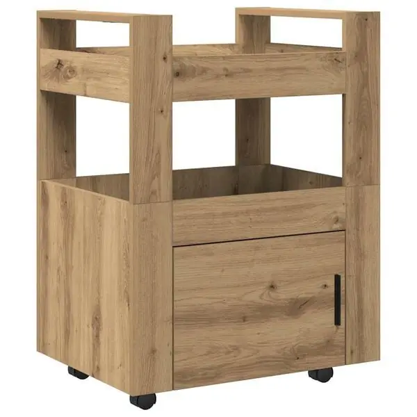 vidaXL Köksvagn artisan ek 60 x 45 x 80 cm Konstruerat trä Handla nu