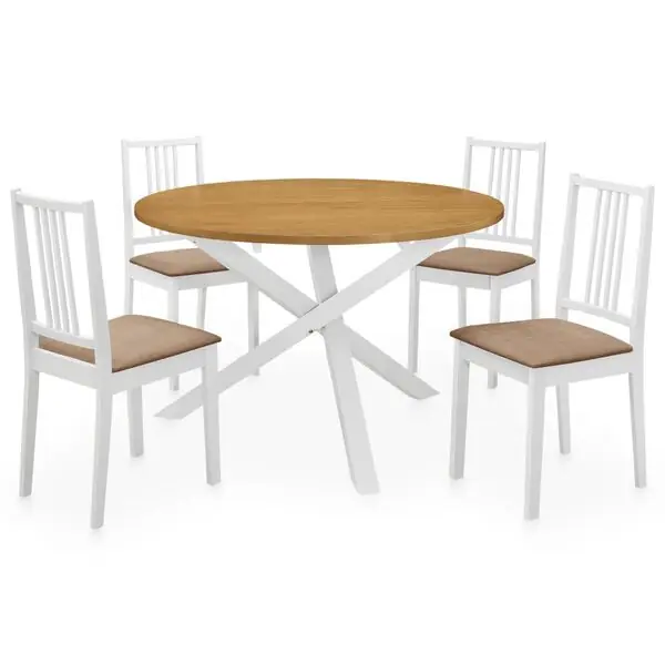 vidaXL Matgrupp 5 delar MDF vit Handla nu