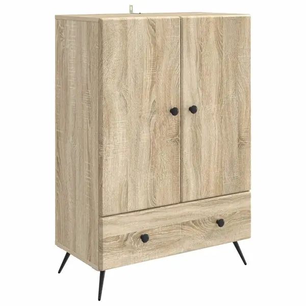 vidaXL Sideboard med låda Sonoma-ek 66 x 34,5 x 95 cm Konstruerat trä Kampanj