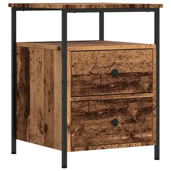 Säker betalning vidaXL Sängbord åldrat trä 44x45x60 cm konstruerat trä