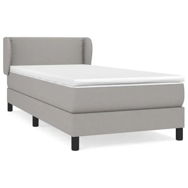 vidaXL Ramsäng med madrass ljusgrå 80x200 cm tyg Rabatter