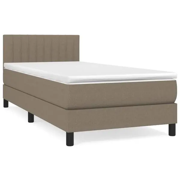Säker betalning vidaXL Ramsäng med madrass taupe 80x200 cm tyg