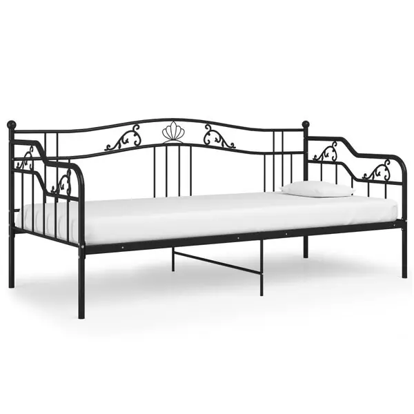 Fynd vidaXL Sängram bäddsoffa svart metall 90x200 cm