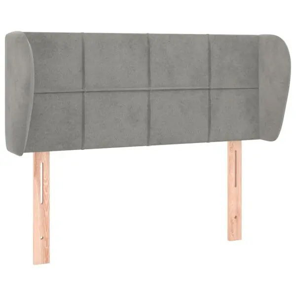 Fynd vidaXL Sänggavel med kanter ljusgrå 93x23x78/88 cm sammet