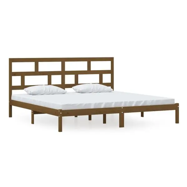 Populärt val vidaXL Sängram honungsbrun massiv furu 200x200 cm